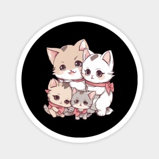 Kawaii Cat Family Magnet